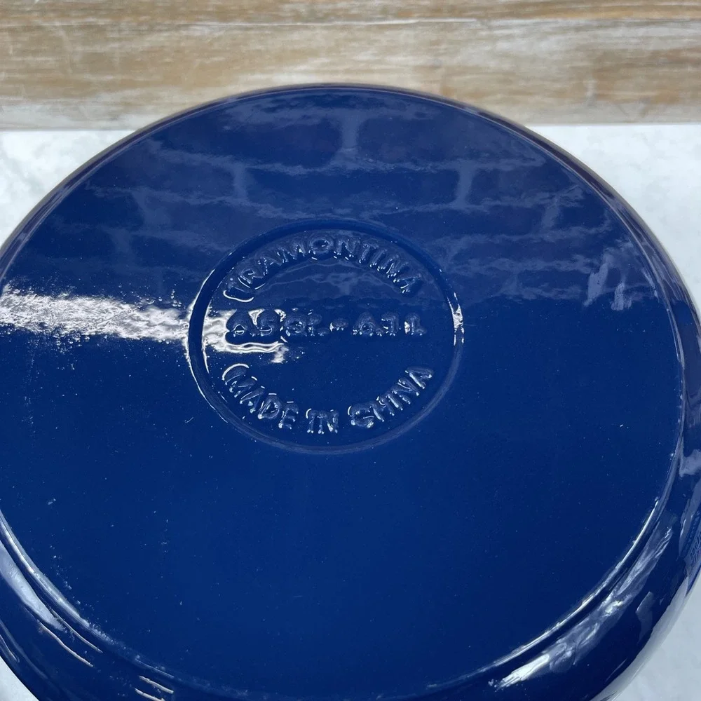 Tramontina 4 Quart/3.8 Lt Enameled Cast Iron Dutch Oven in Dark Blue /Navy Blue